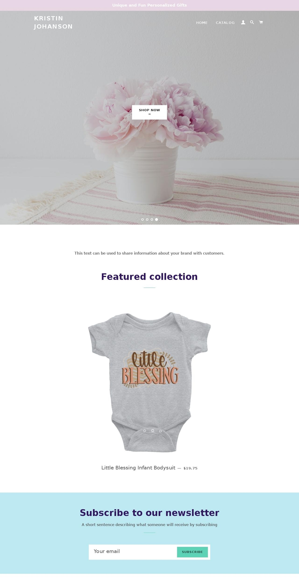 kristinjohanson.com — Shopify storefront screenshot