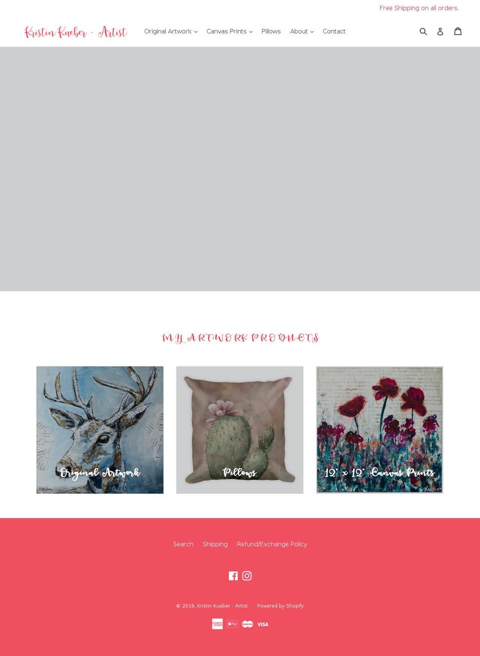 kristinkueber.com — Shopify storefront screenshot