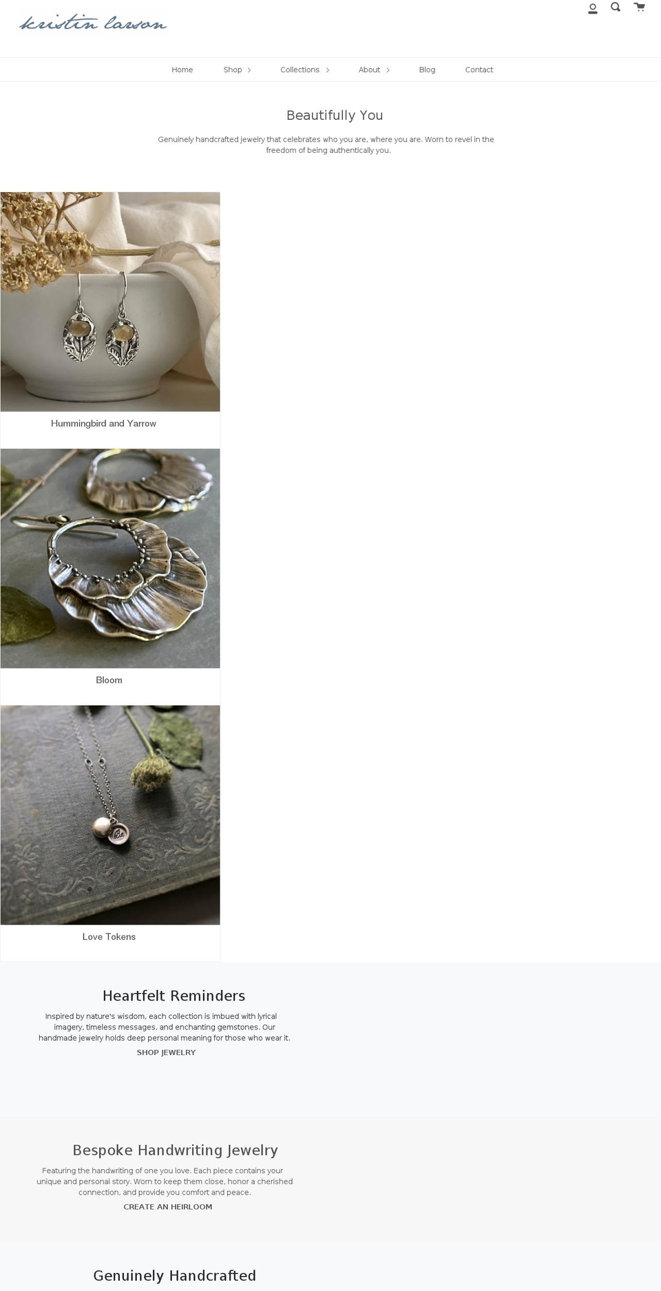 kristinlarson.com shopify website screenshot