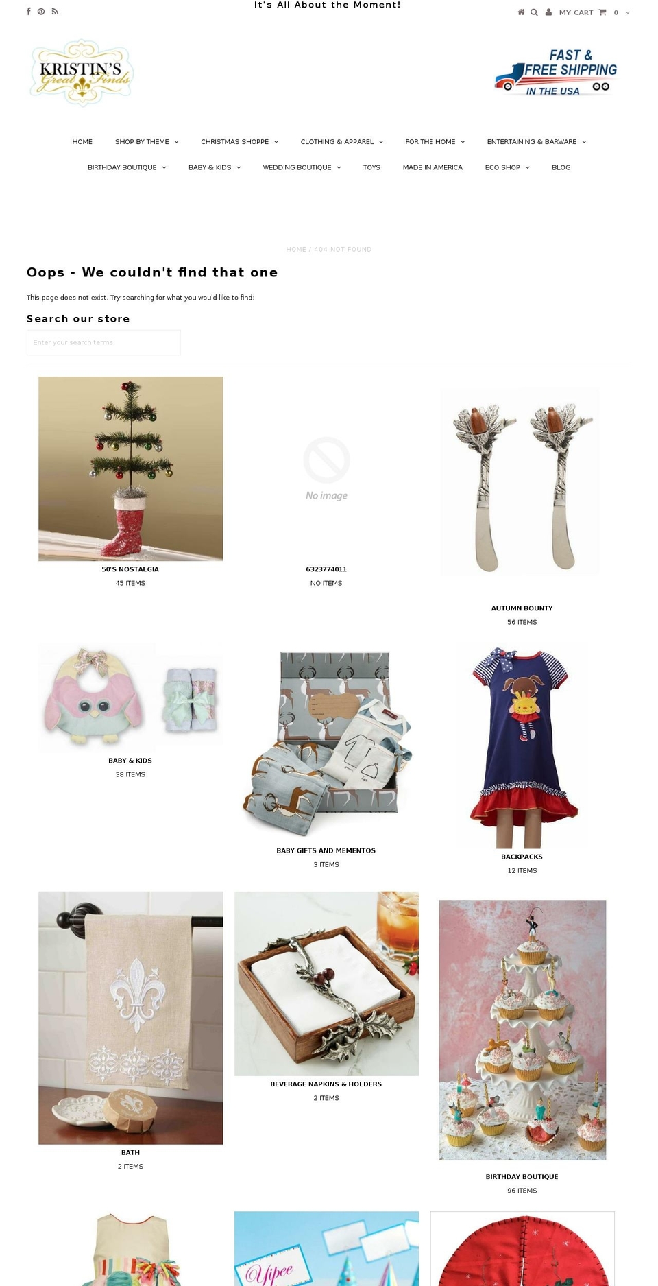 kristins12daysofgreatfinds.com — Shopify storefront screenshot