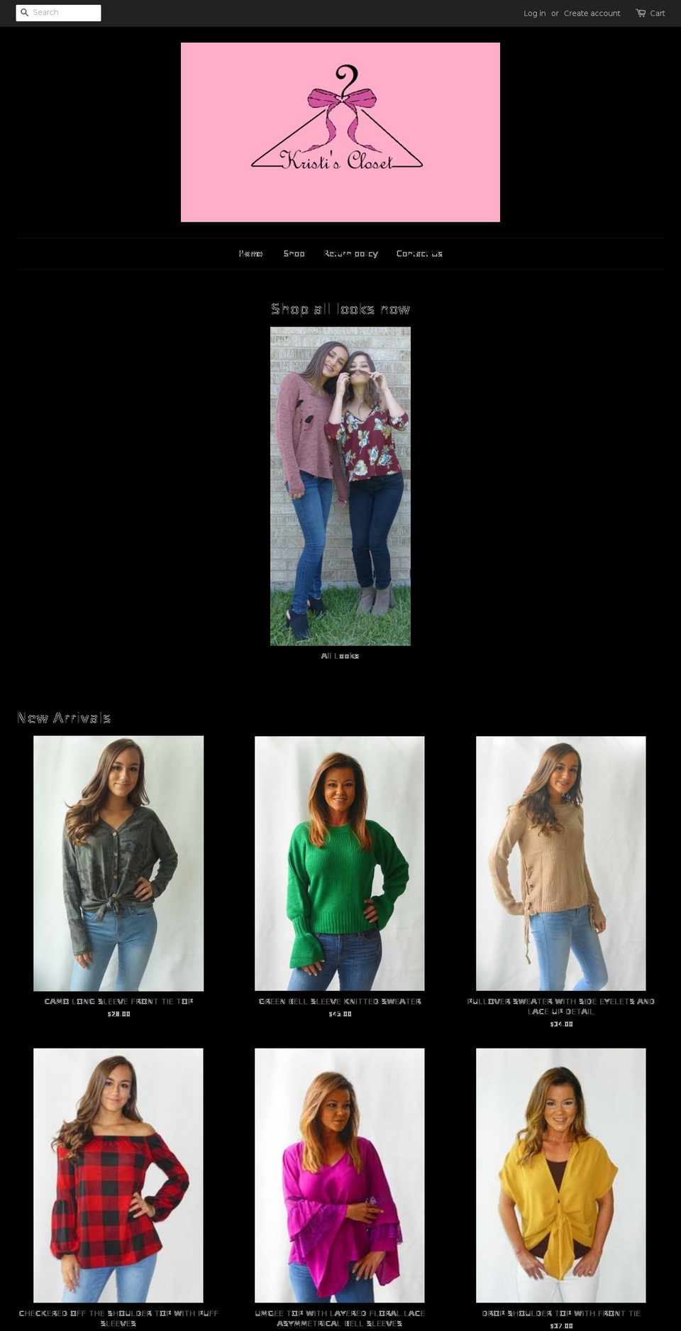 kristiscloset.com — Shopify storefront screenshot