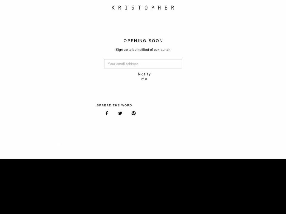 kristopherstore.com shopify website screenshot