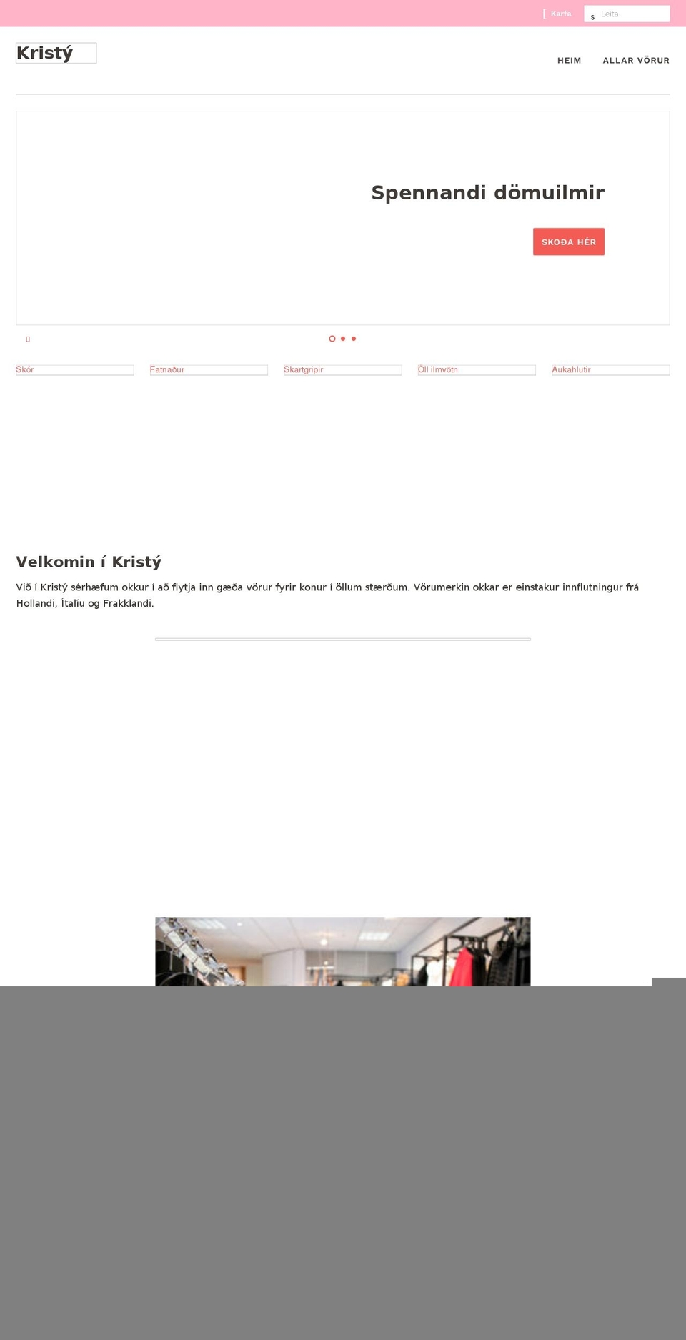 kristy.is shopify website screenshot