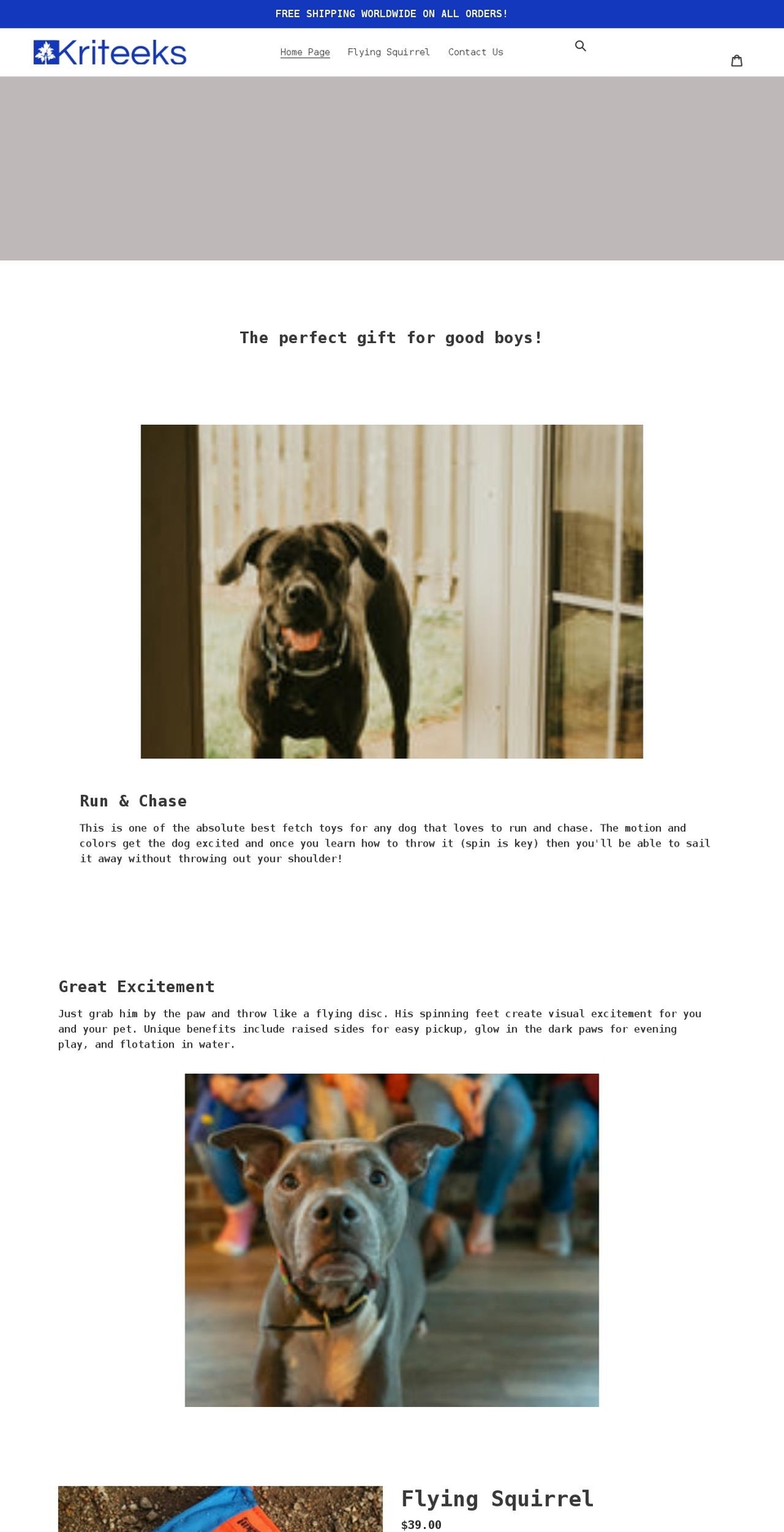 kriteeks.com shopify website screenshot
