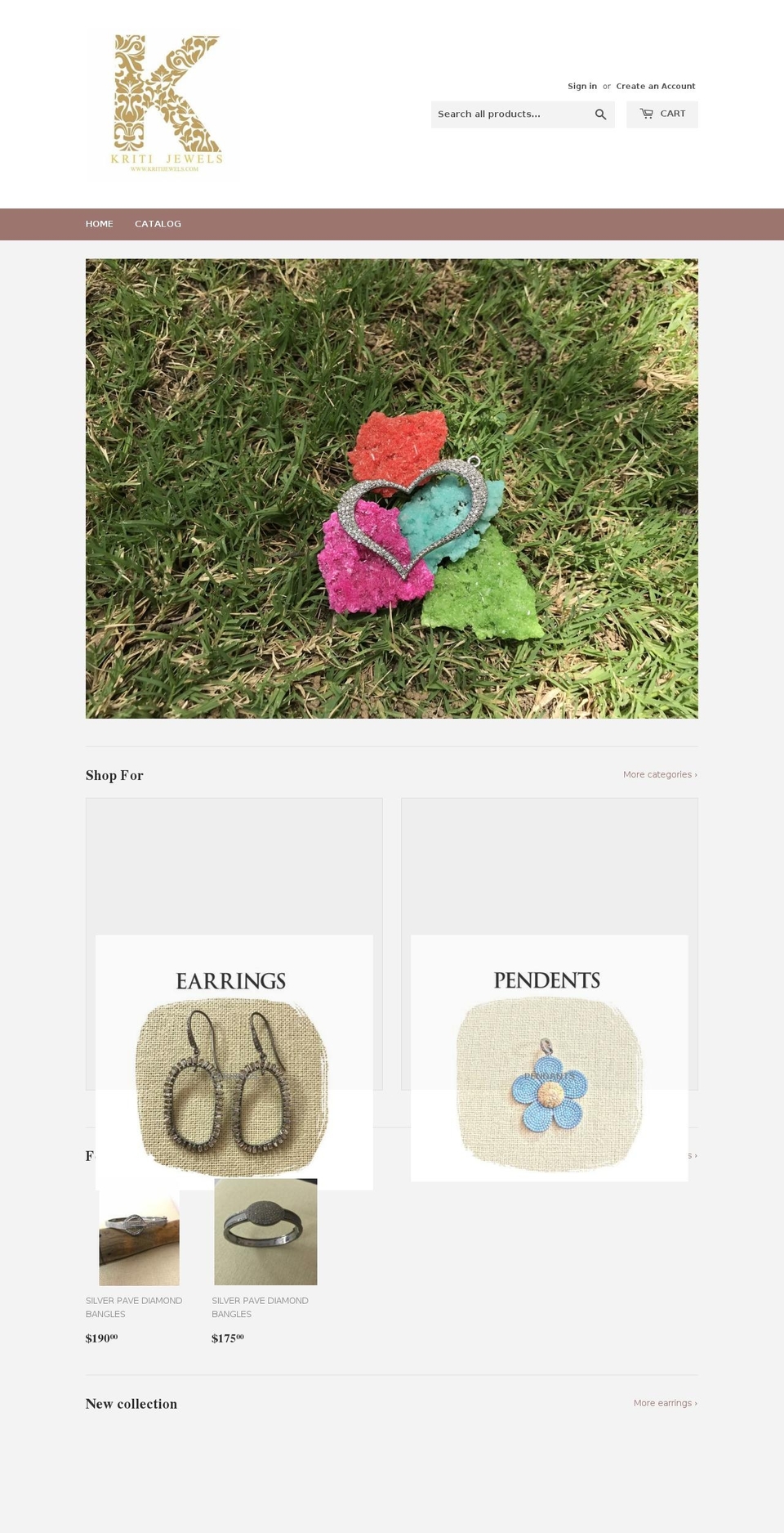 kritijewels.com — Shopify storefront screenshot