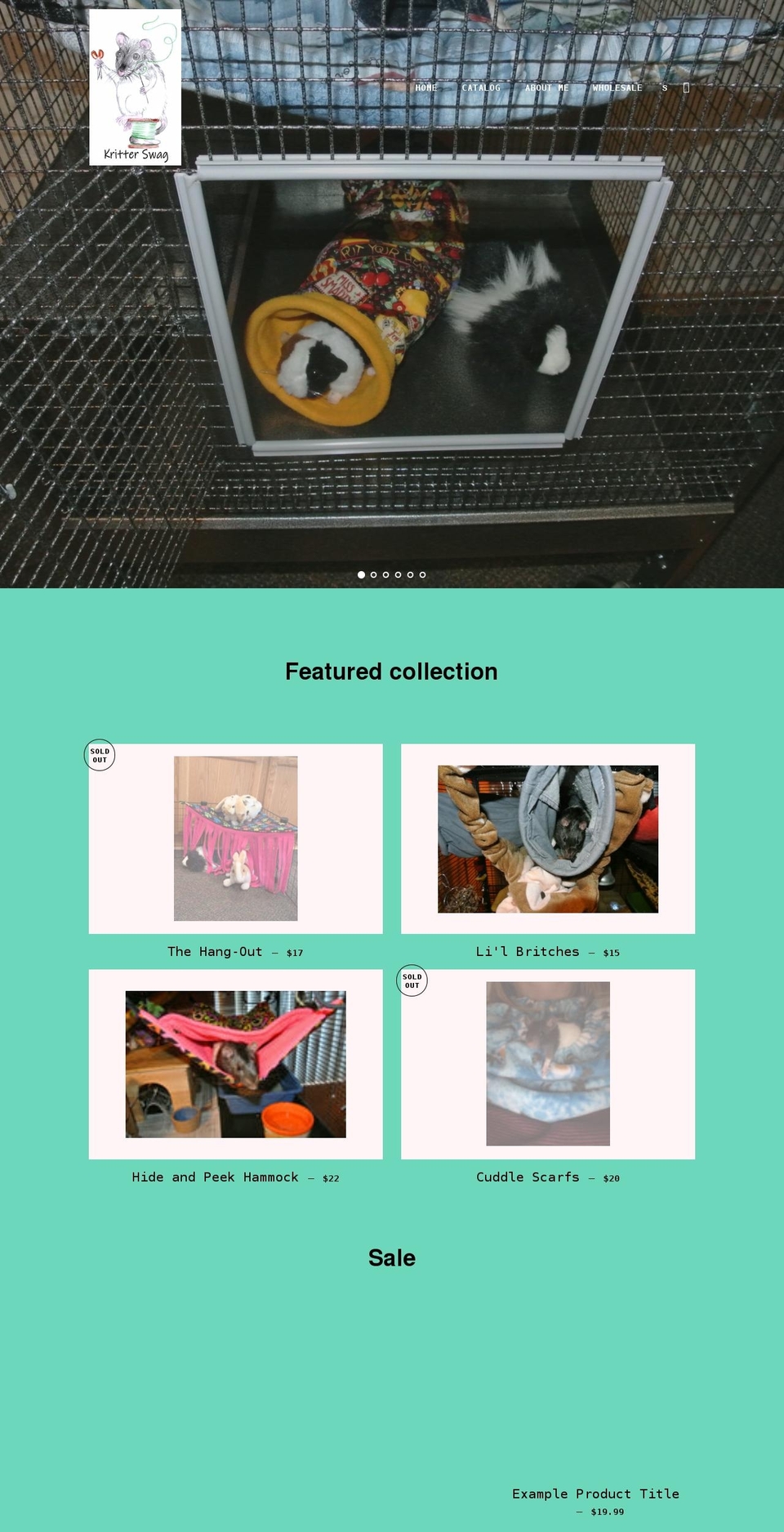 kritterswag.net shopify website screenshot