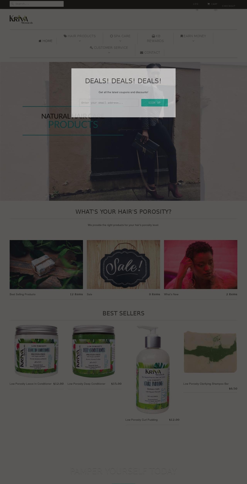 kriyabotanicals.com shopify website screenshot