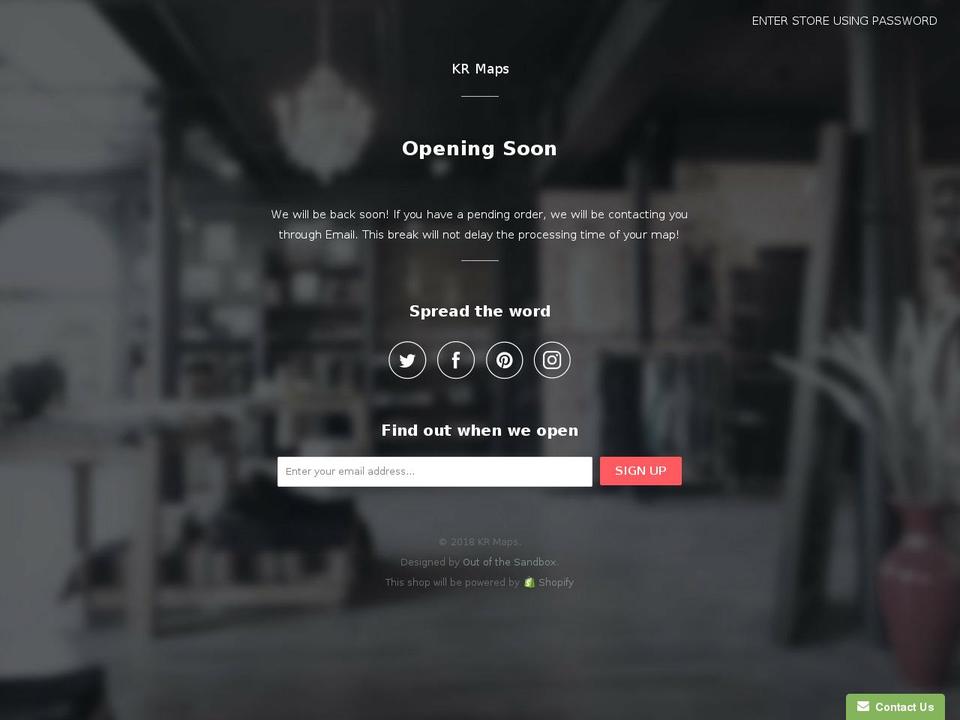 krmaps.com shopify website screenshot