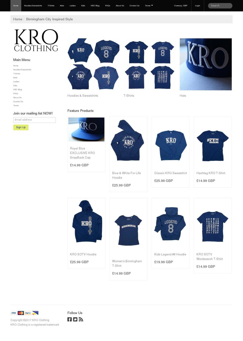 kroclothing.com shopify website screenshot