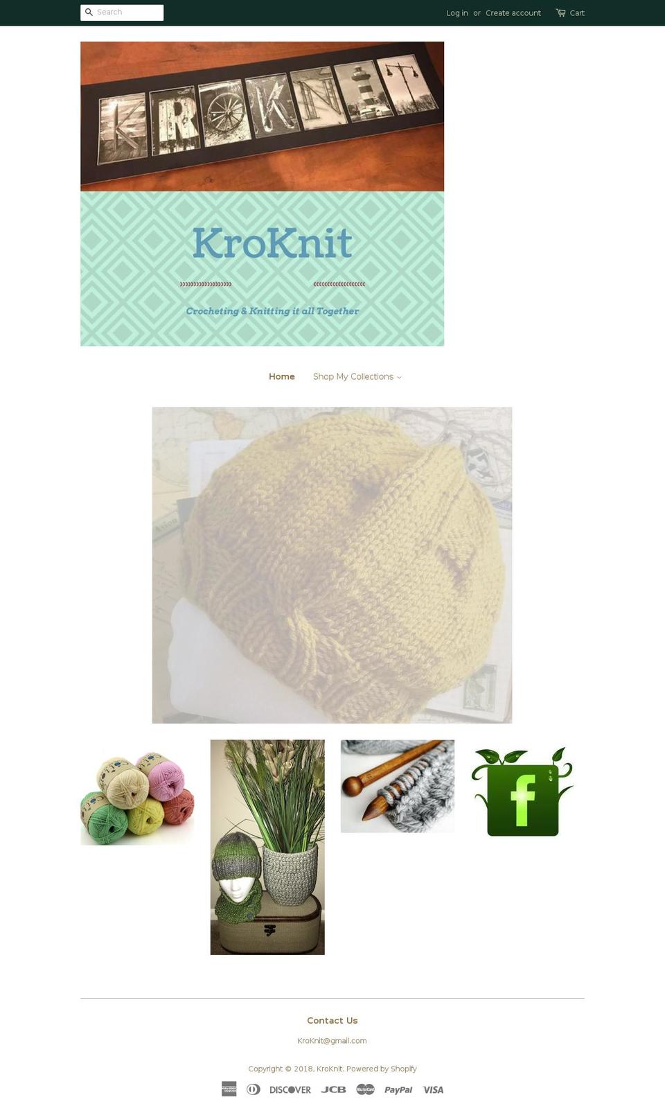 kroknit.com shopify website screenshot