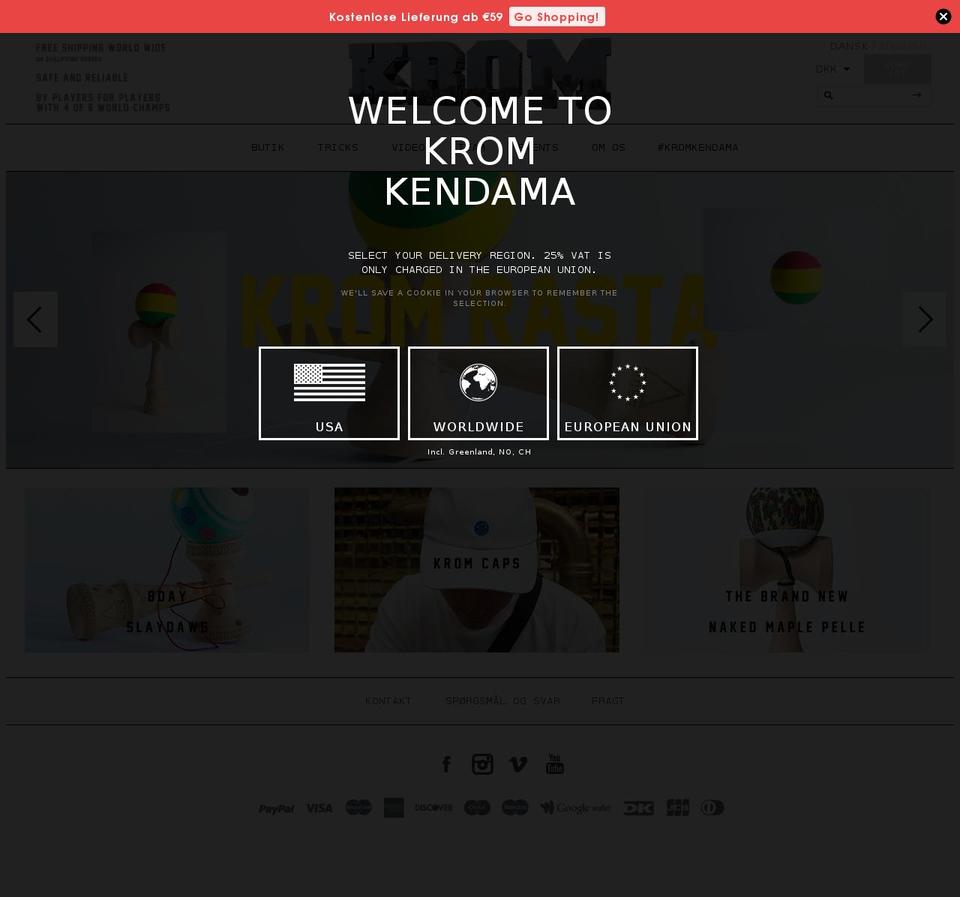 kromkendama.com shopify website screenshot