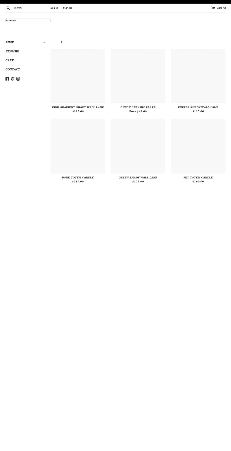 krommehome.com shopify website screenshot