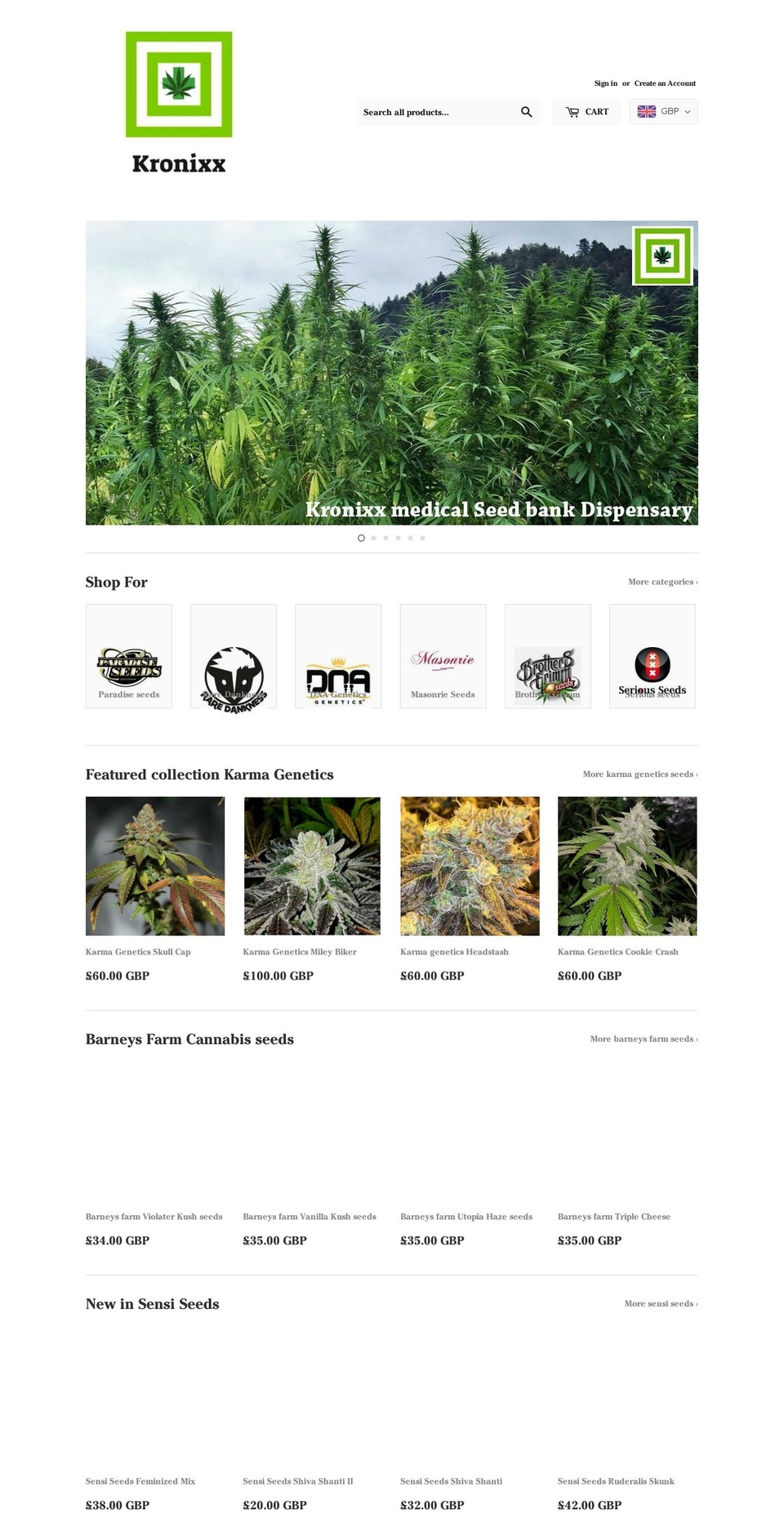 kronixx.com — Shopify storefront screenshot
