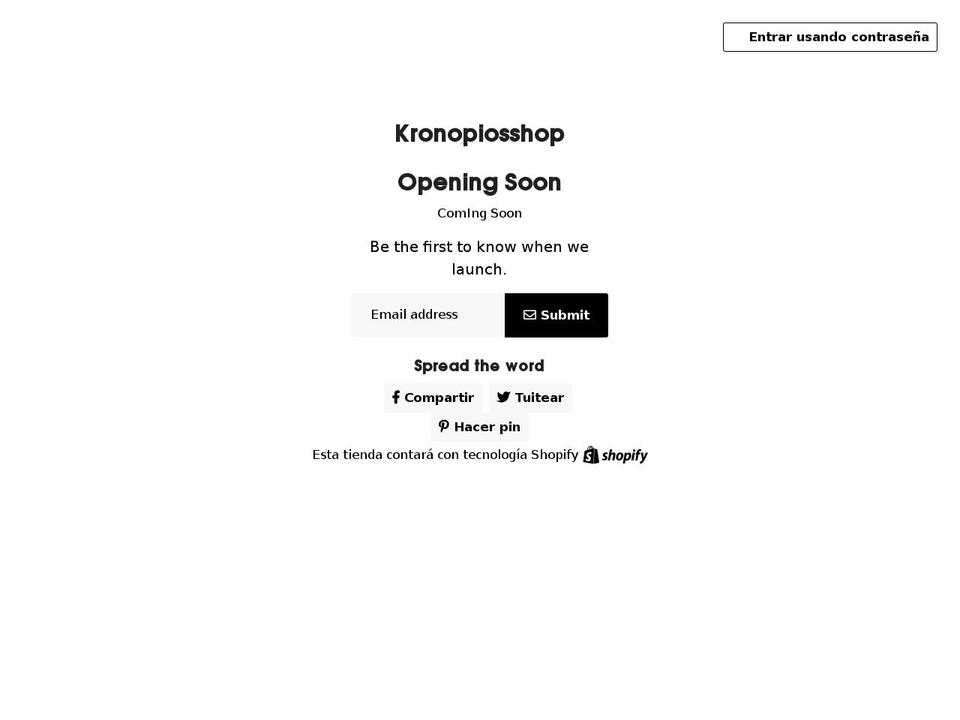 kronopiosshop.com shopify website screenshot