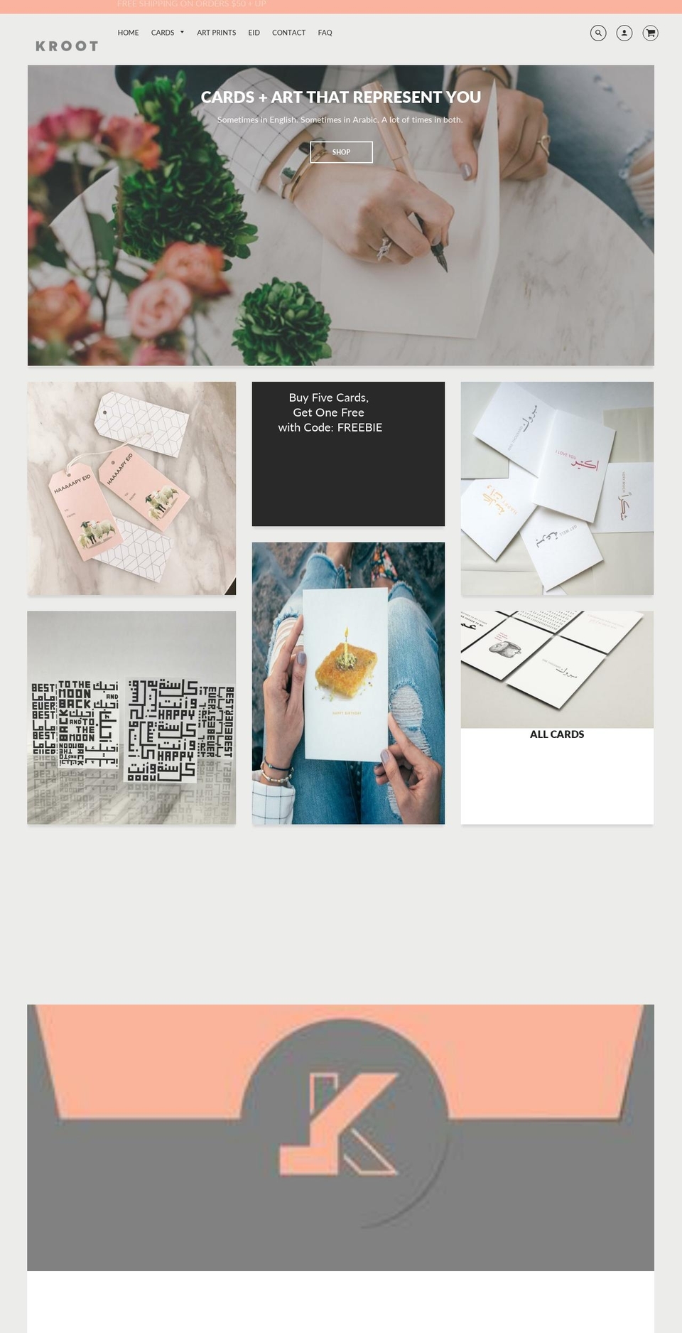 krootcards.com — Shopify storefront screenshot