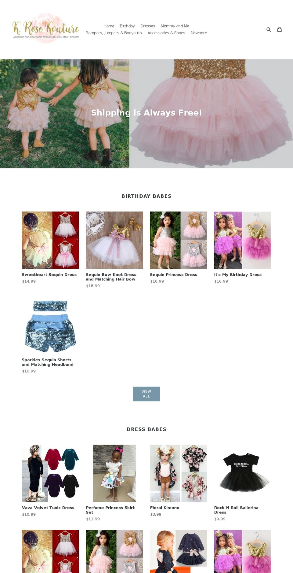 krosekouture.com — Shopify storefront screenshot