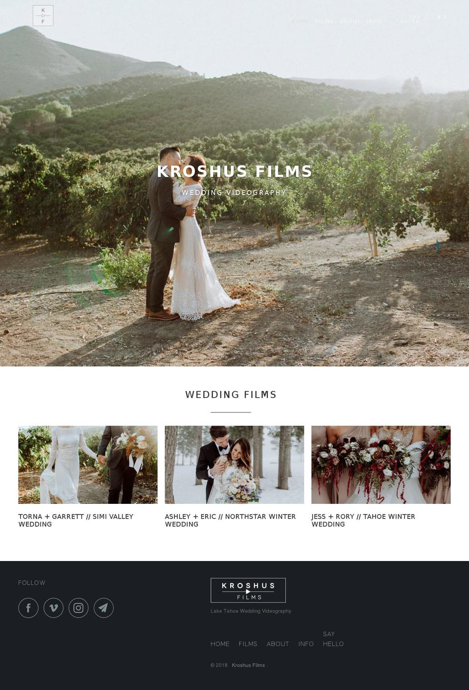 kroshusfilms.com — Shopify storefront screenshot