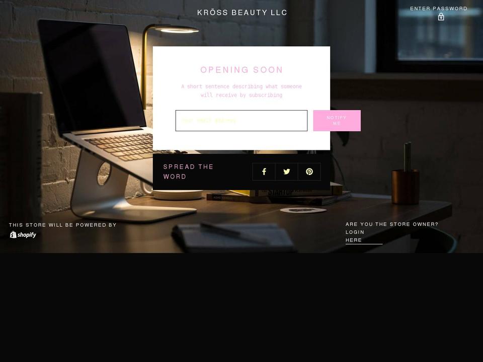 krossbeau.com shopify website screenshot