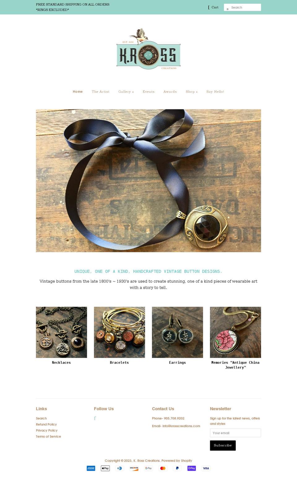 krosscreations.com shopify website screenshot