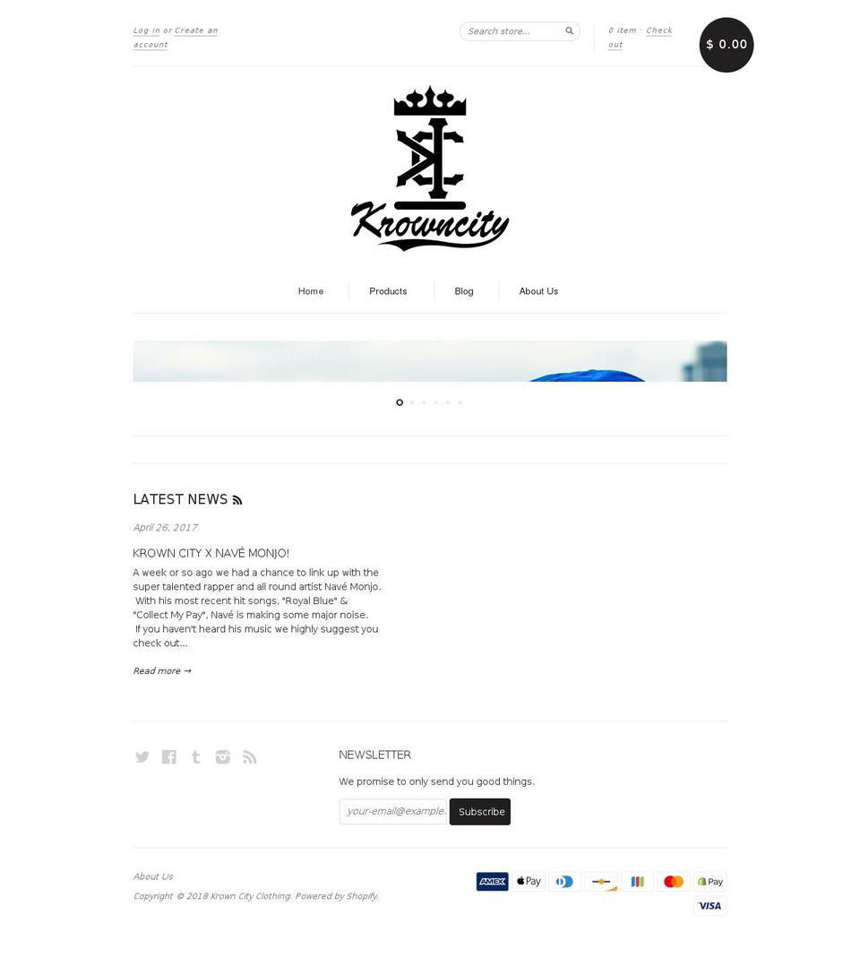 krowncityclothing.com — Shopify storefront screenshot