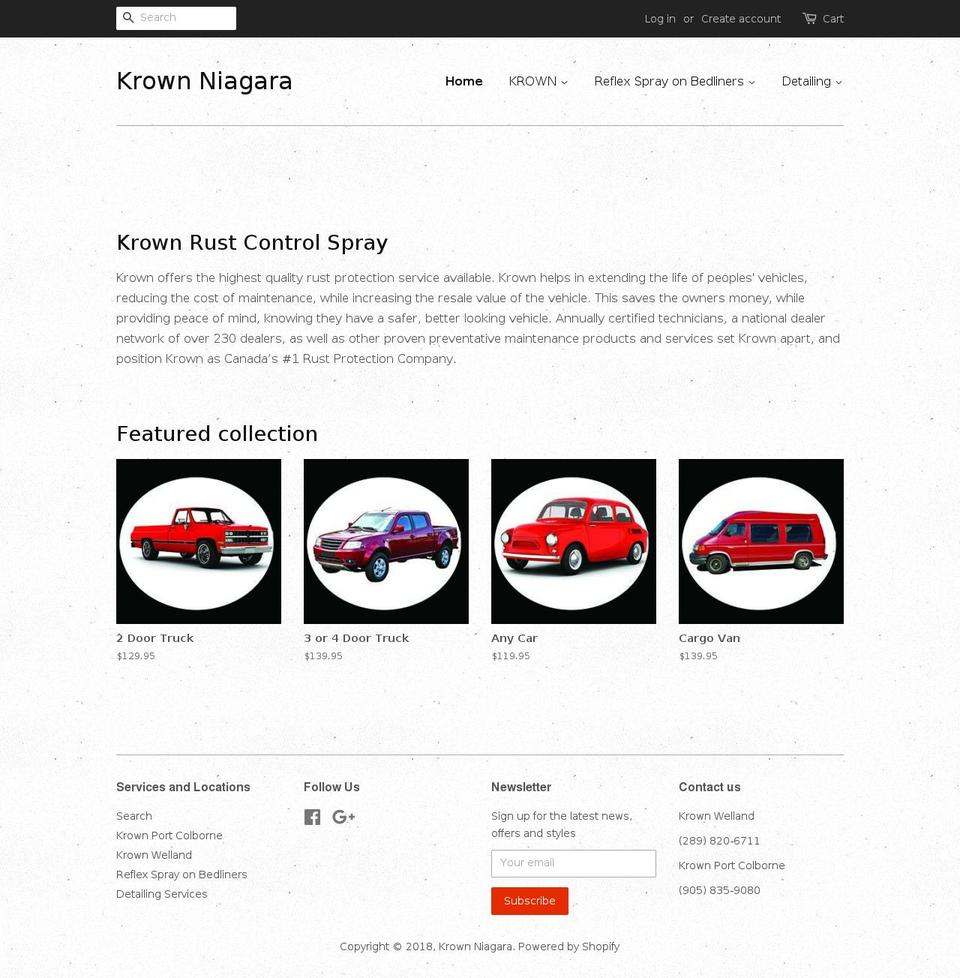 krownportcolborne.com — Shopify storefront screenshot