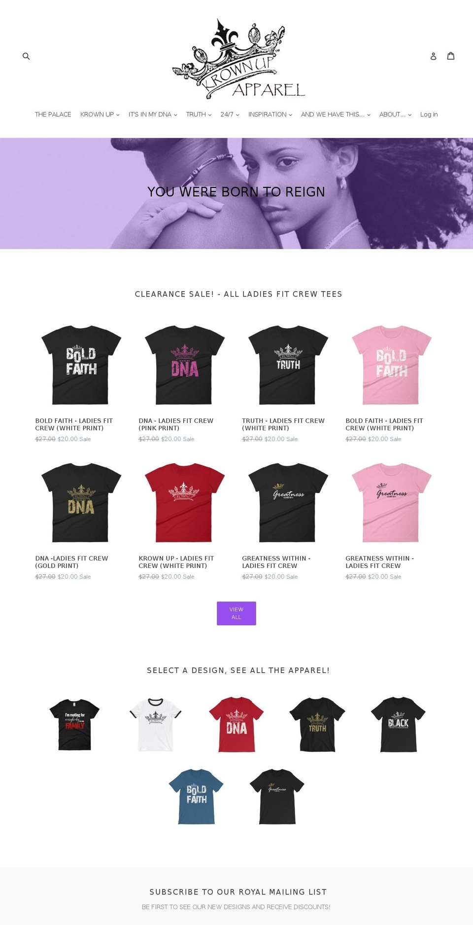 krownup.com shopify website screenshot