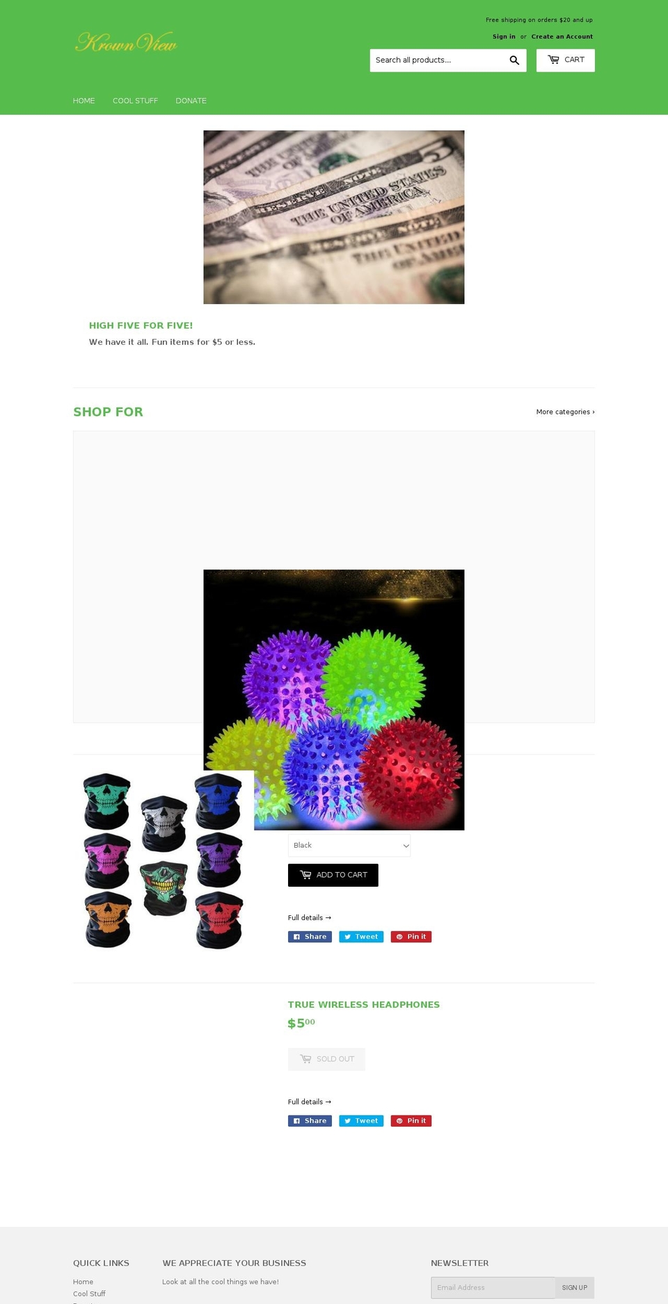 krownview.com shopify website screenshot