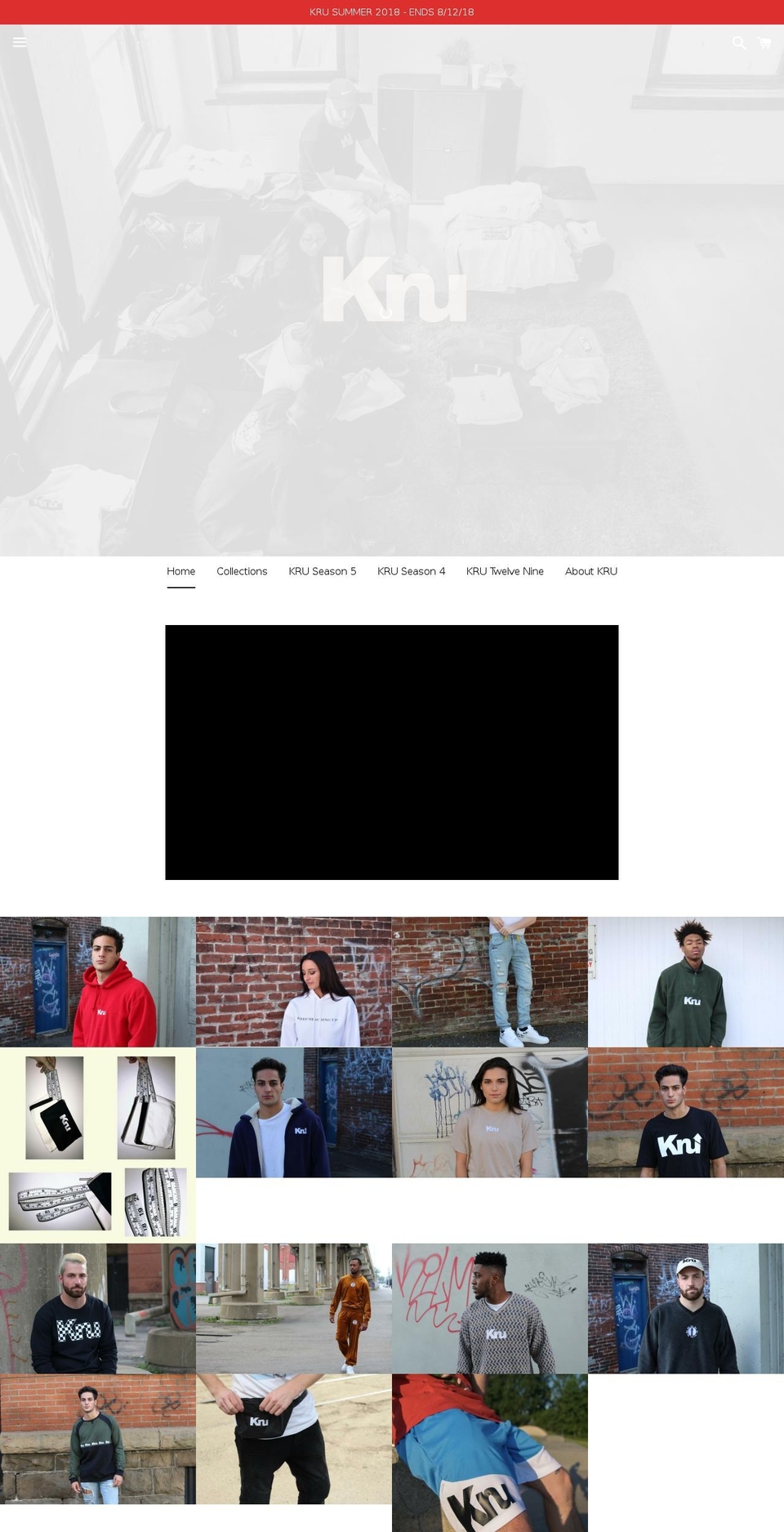 kruclothing.com — Shopify storefront screenshot