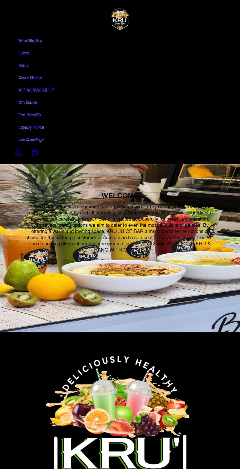 krujuicebar.com shopify website screenshot