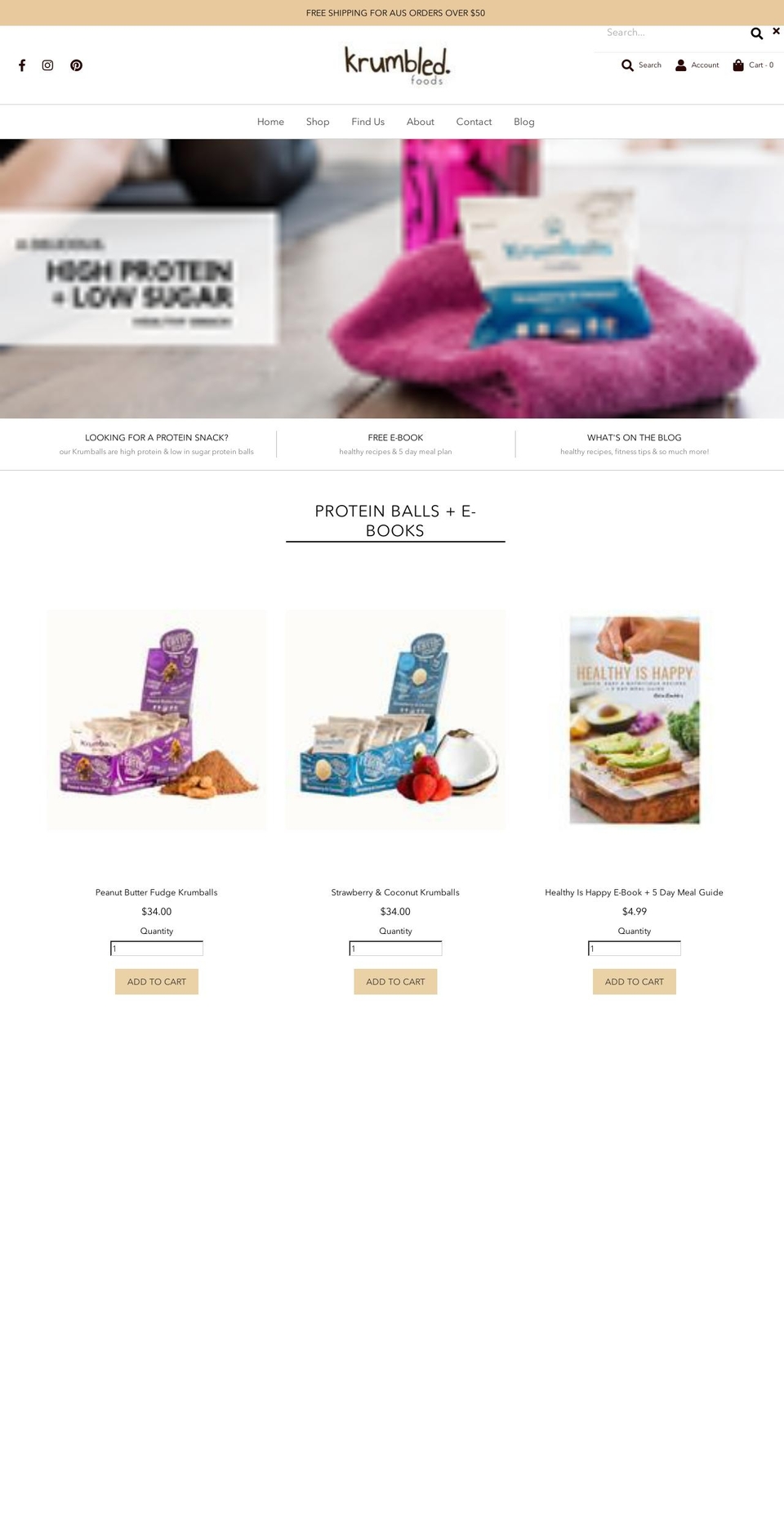 krumbledfoods.com shopify website screenshot