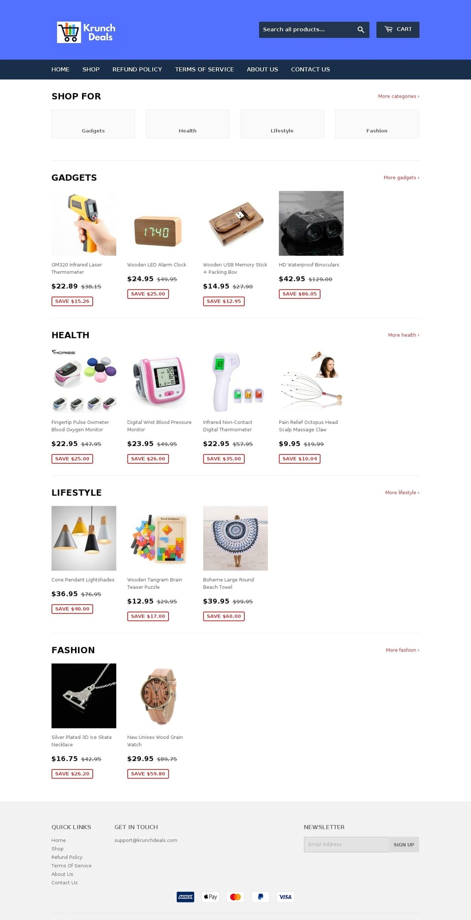 krunchdeals.com — Shopify storefront screenshot