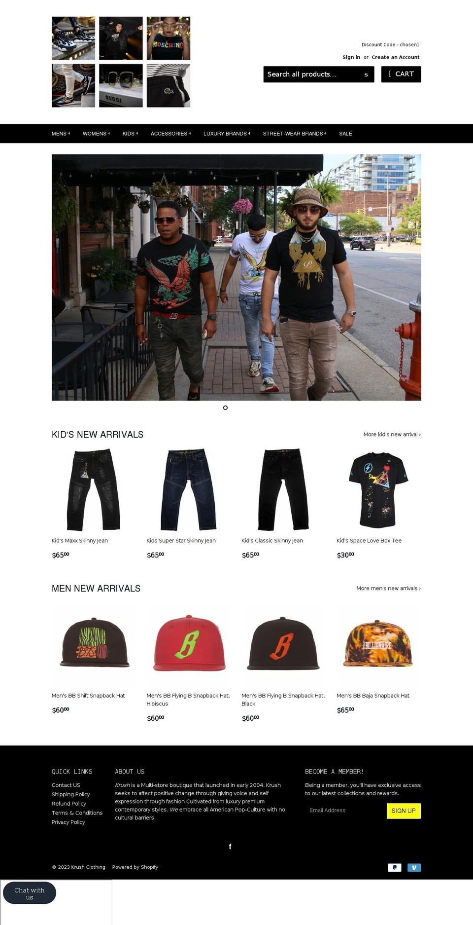krushexclusive.com shopify website screenshot