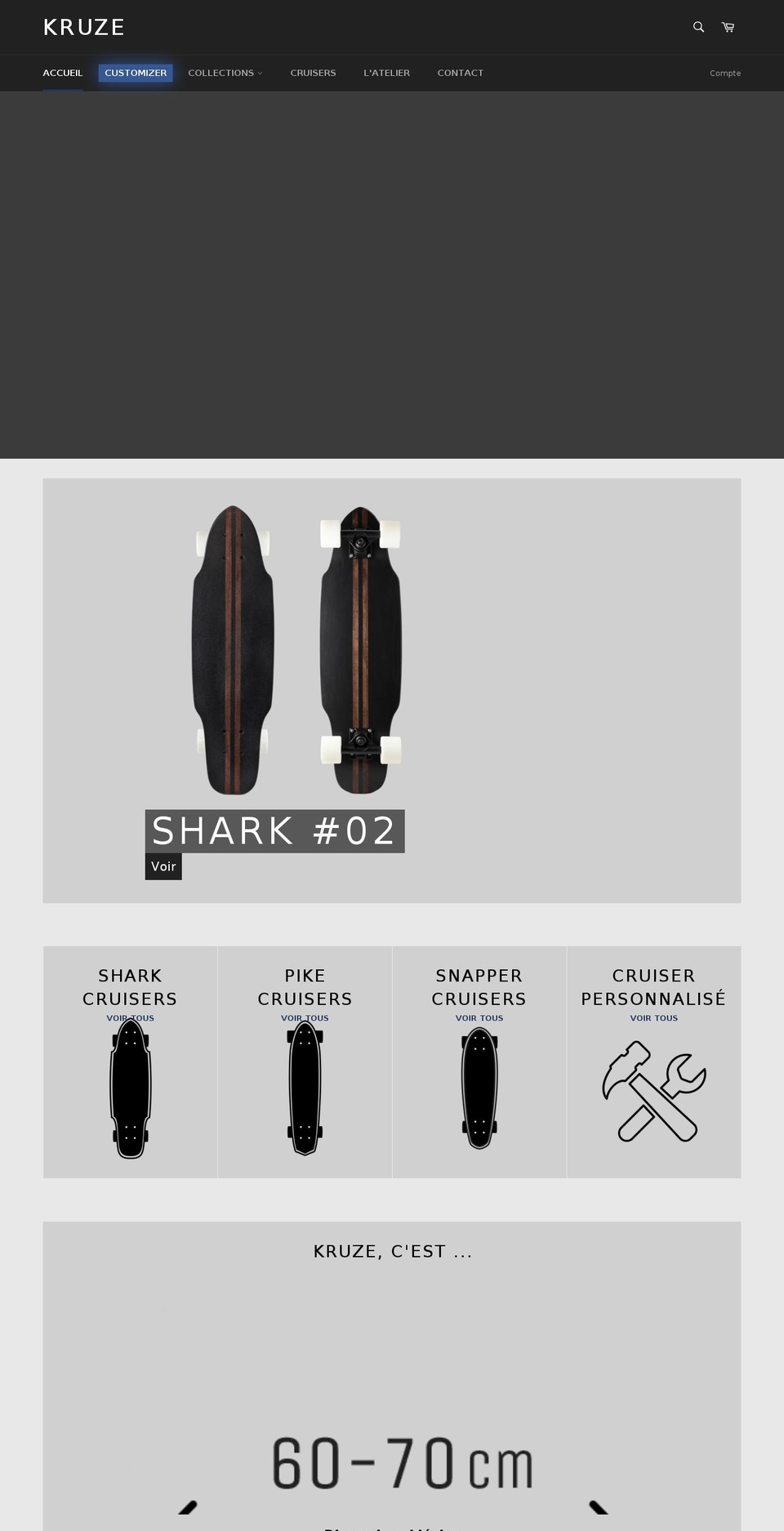 kruzeskateboards.com — Shopify storefront screenshot