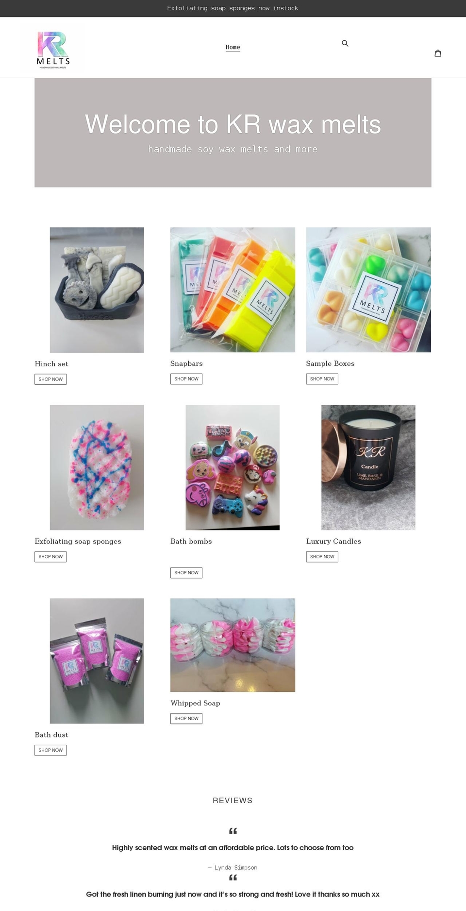 krwaxmelts.co.uk shopify website screenshot