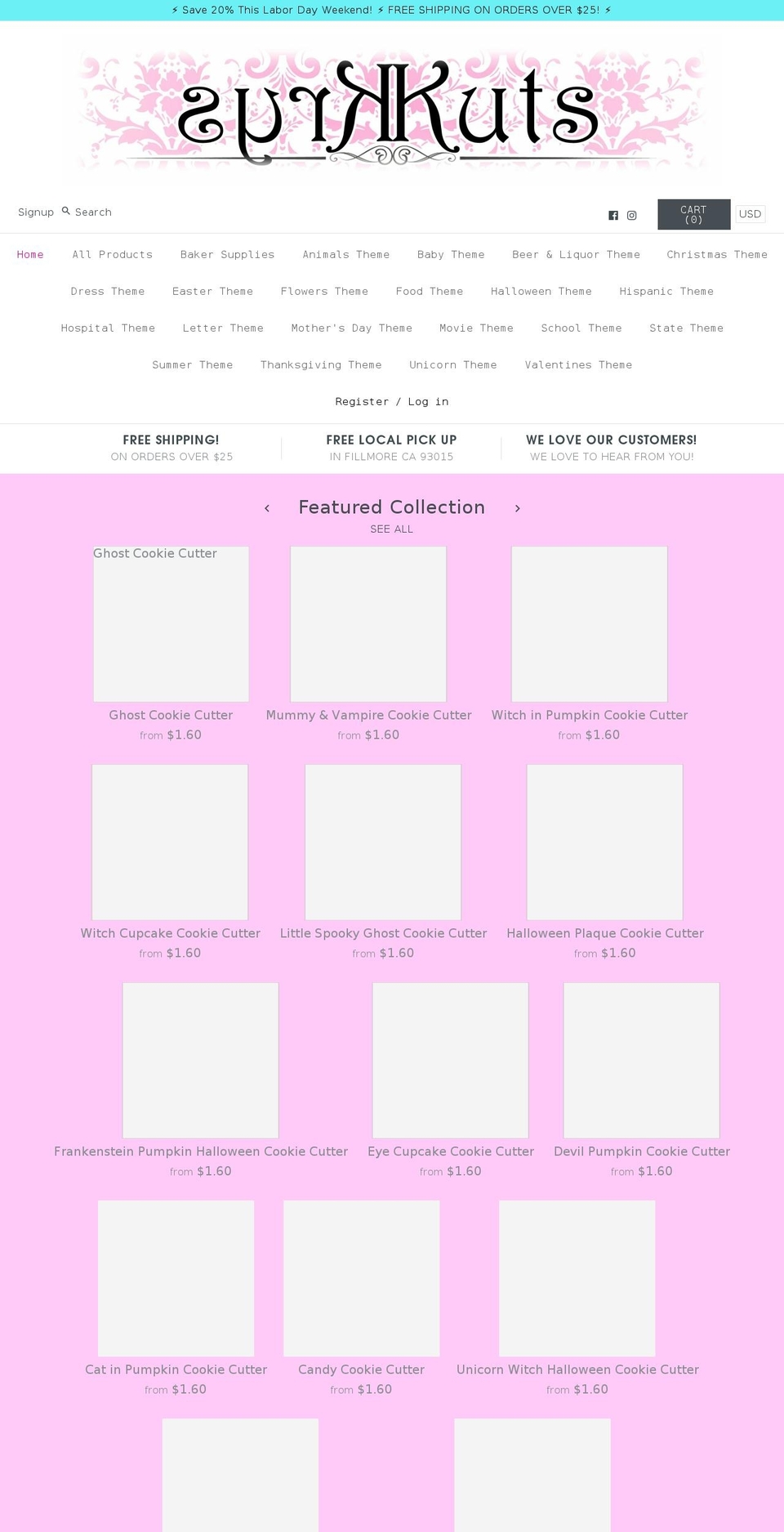 kryskuts.com — Shopify storefront screenshot