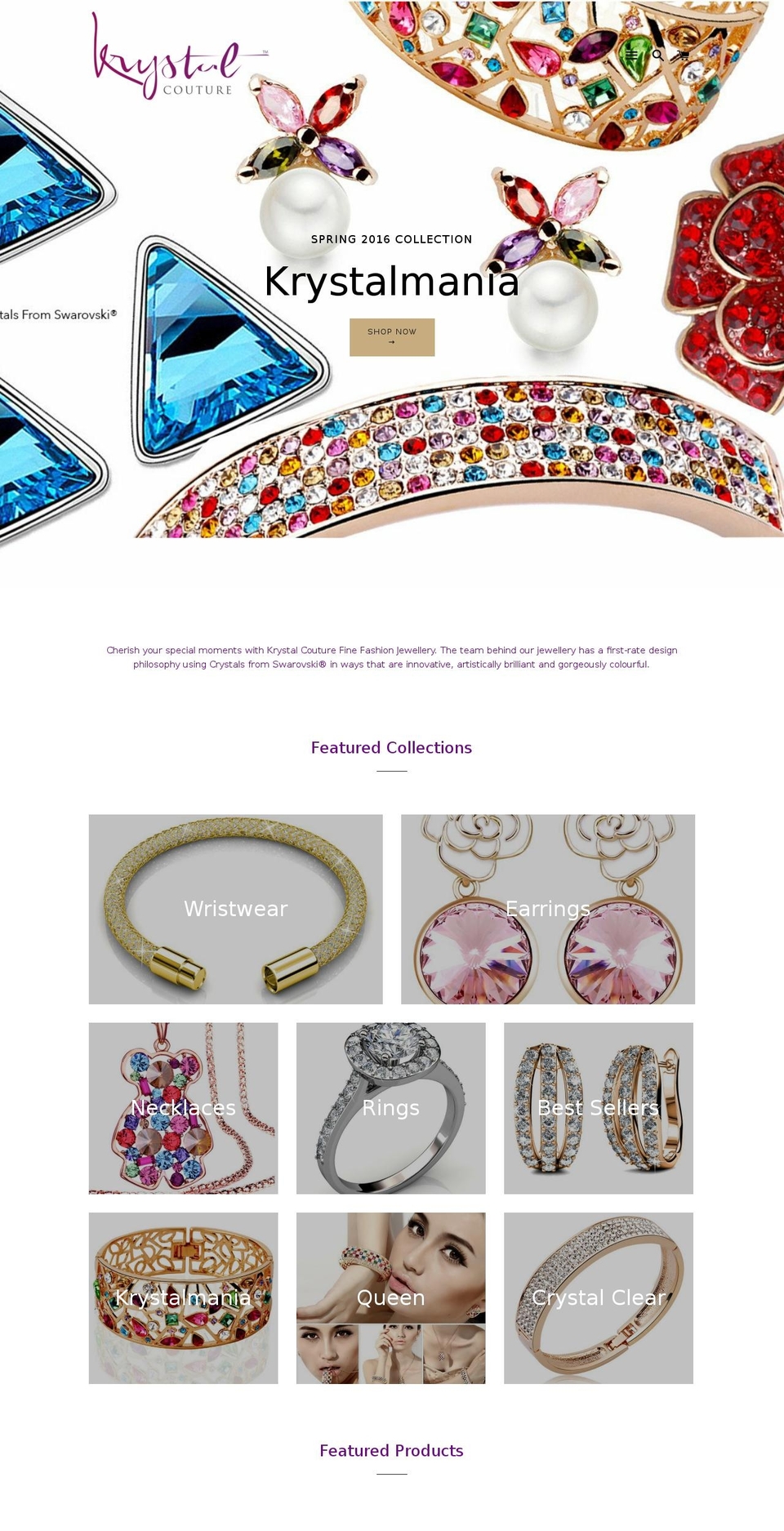 krystalcouture.com shopify website screenshot
