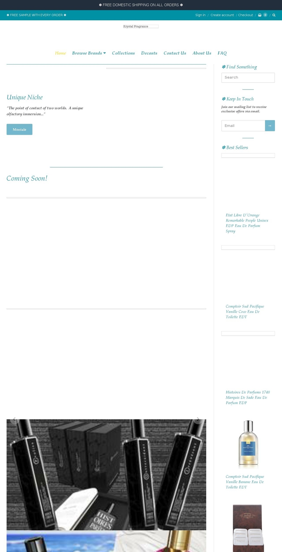 krystalfragrances.com — Shopify storefront screenshot