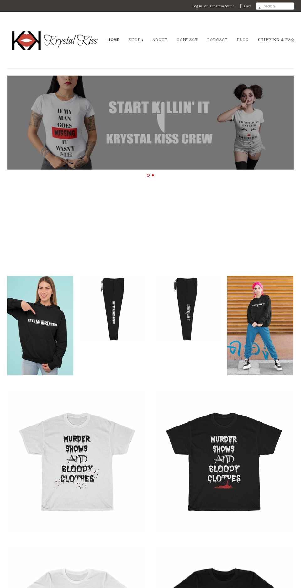 krystalkiss.com shopify website screenshot