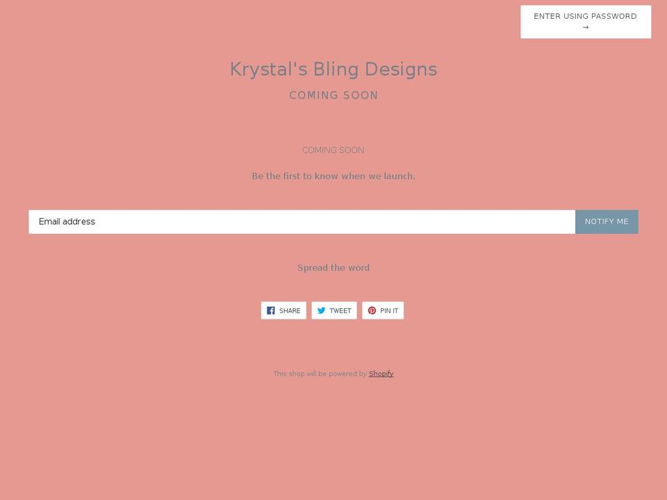 krystalsblingdesigns.com shopify website screenshot