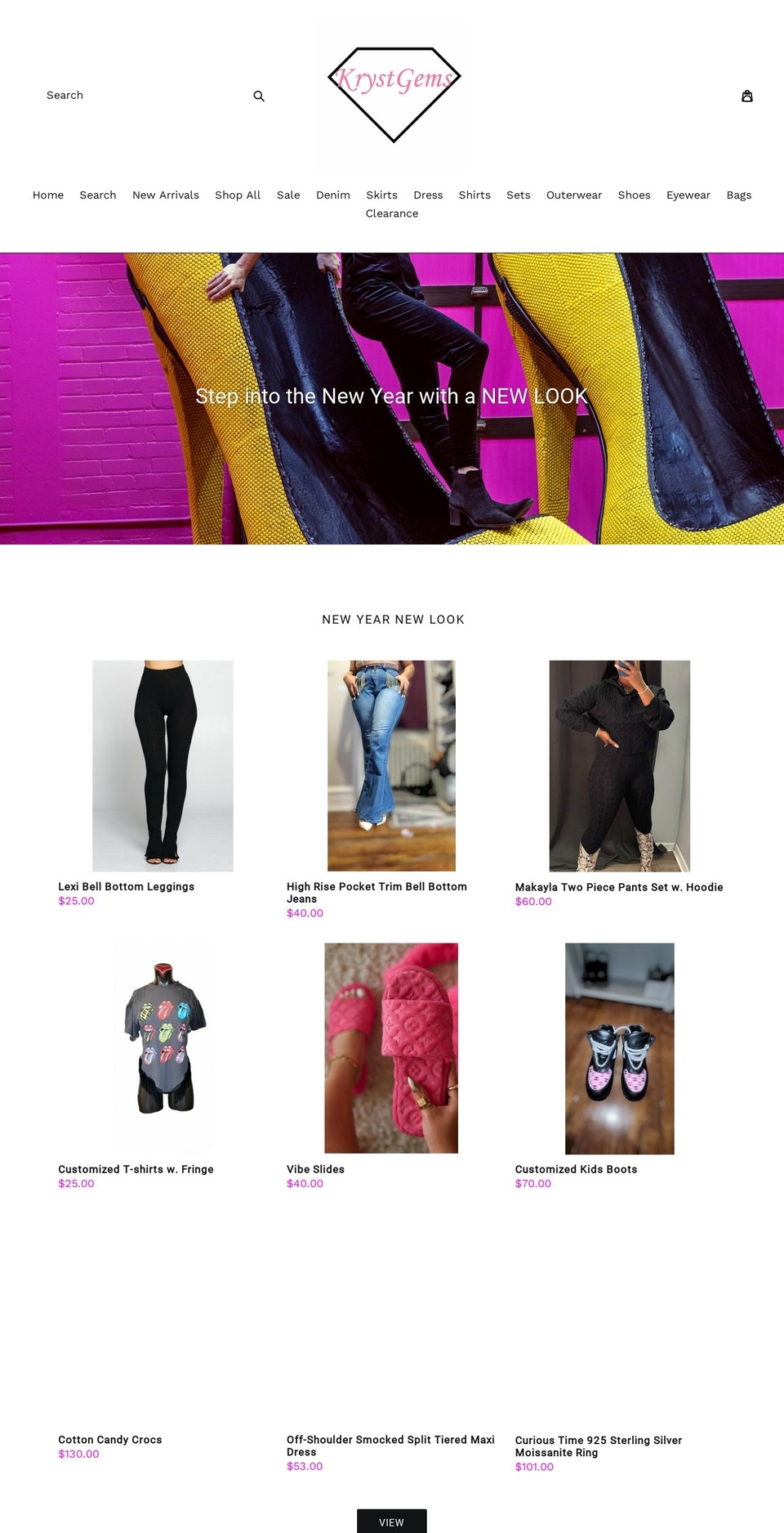 krystgems.com shopify website screenshot