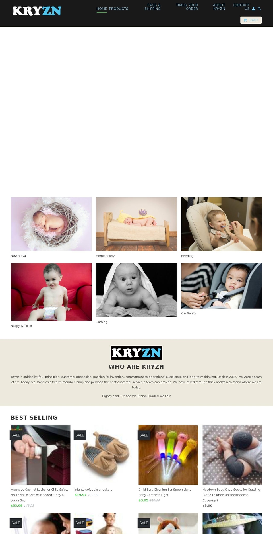 kryzn.com — Shopify storefront screenshot