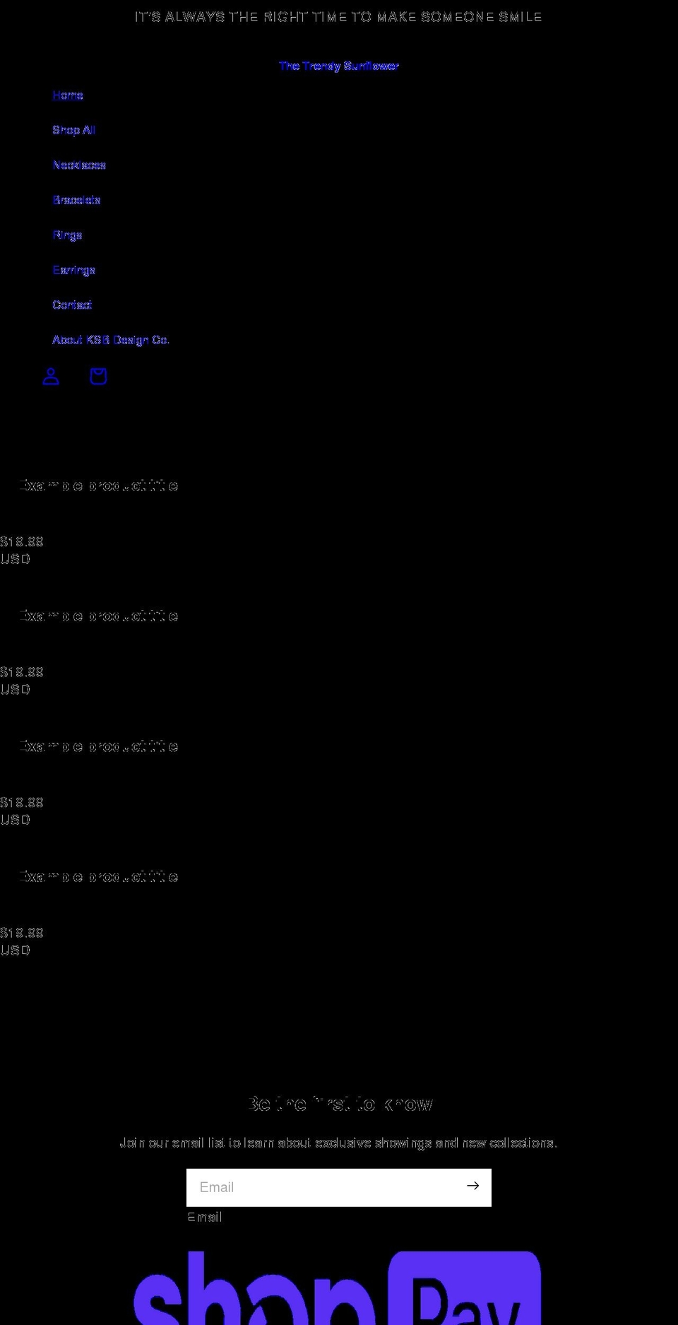 ksbdesigns.com shopify website screenshot