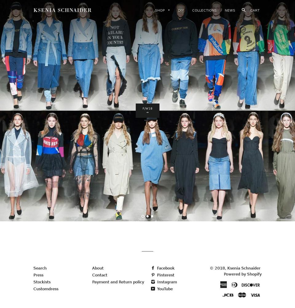 kseniaschnaider.com shopify website screenshot