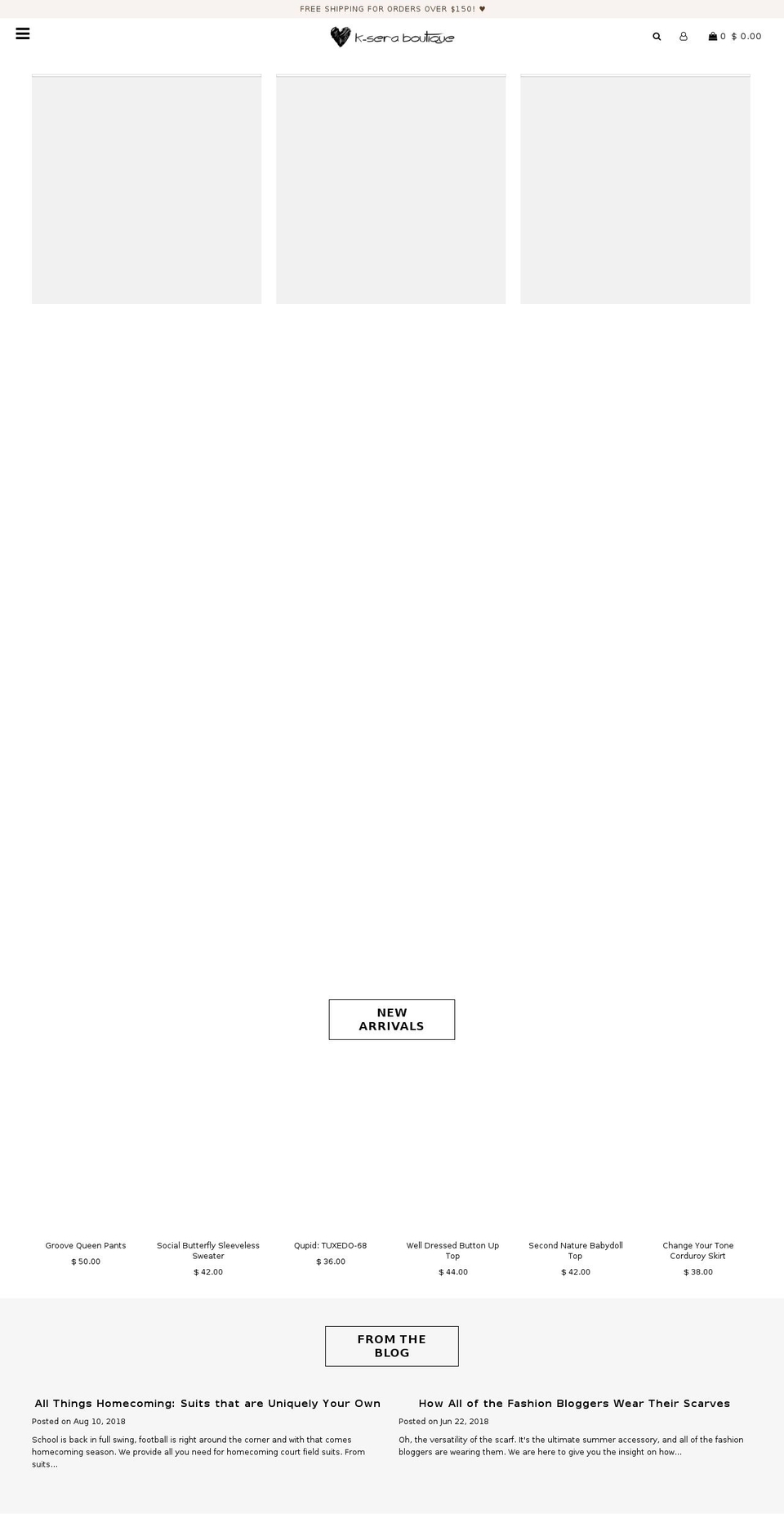 kseraboutique.com — Shopify storefront screenshot