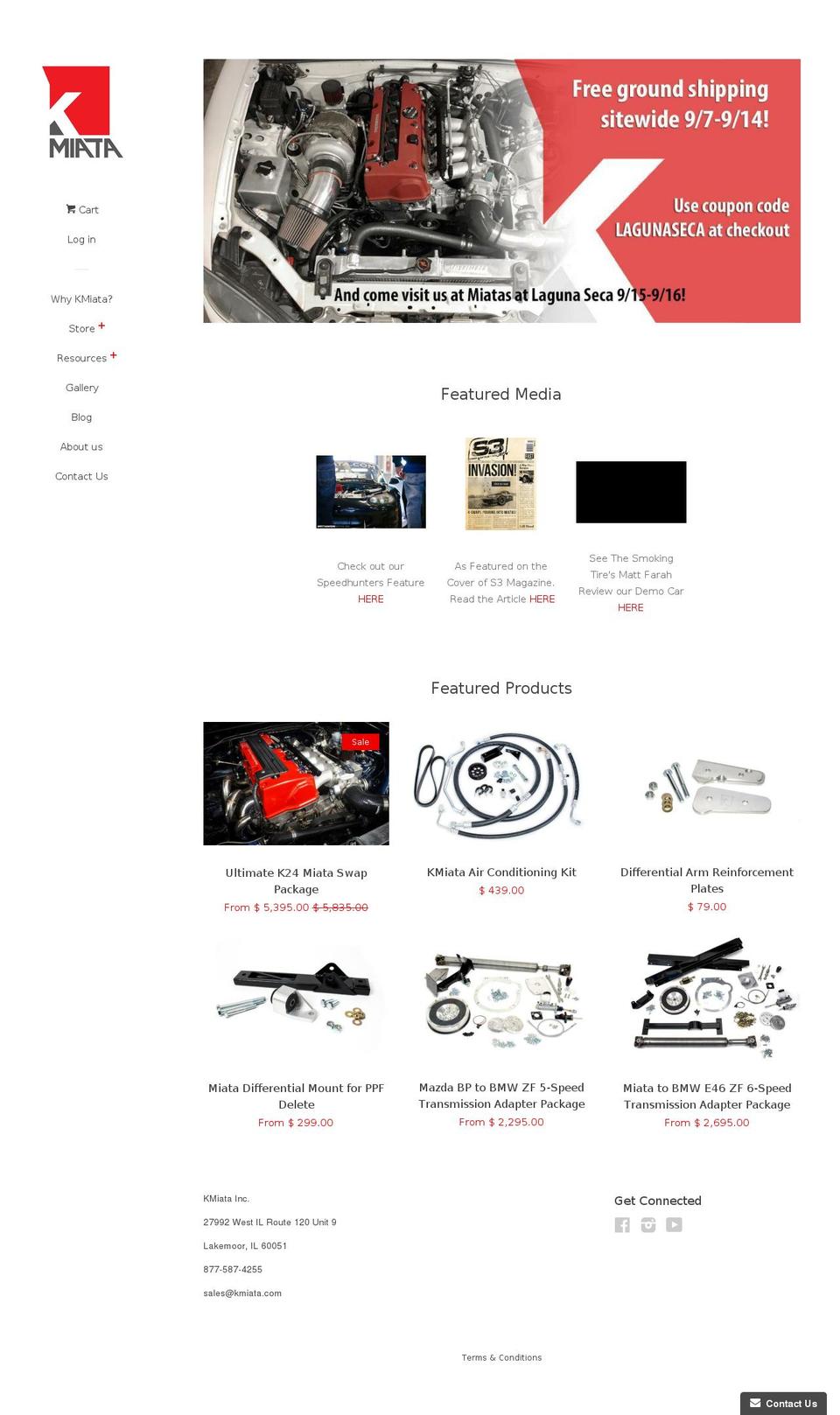 kseriesmiata.com — Shopify storefront screenshot