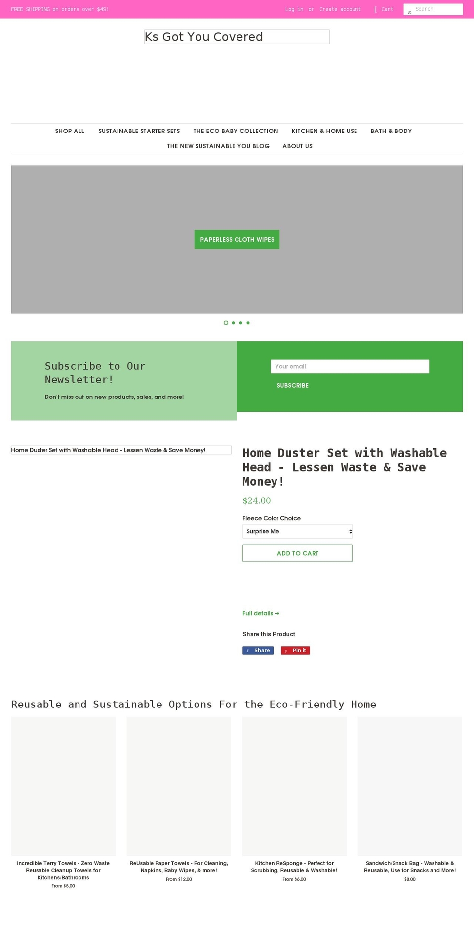ksgotyoucovered.com shopify website screenshot