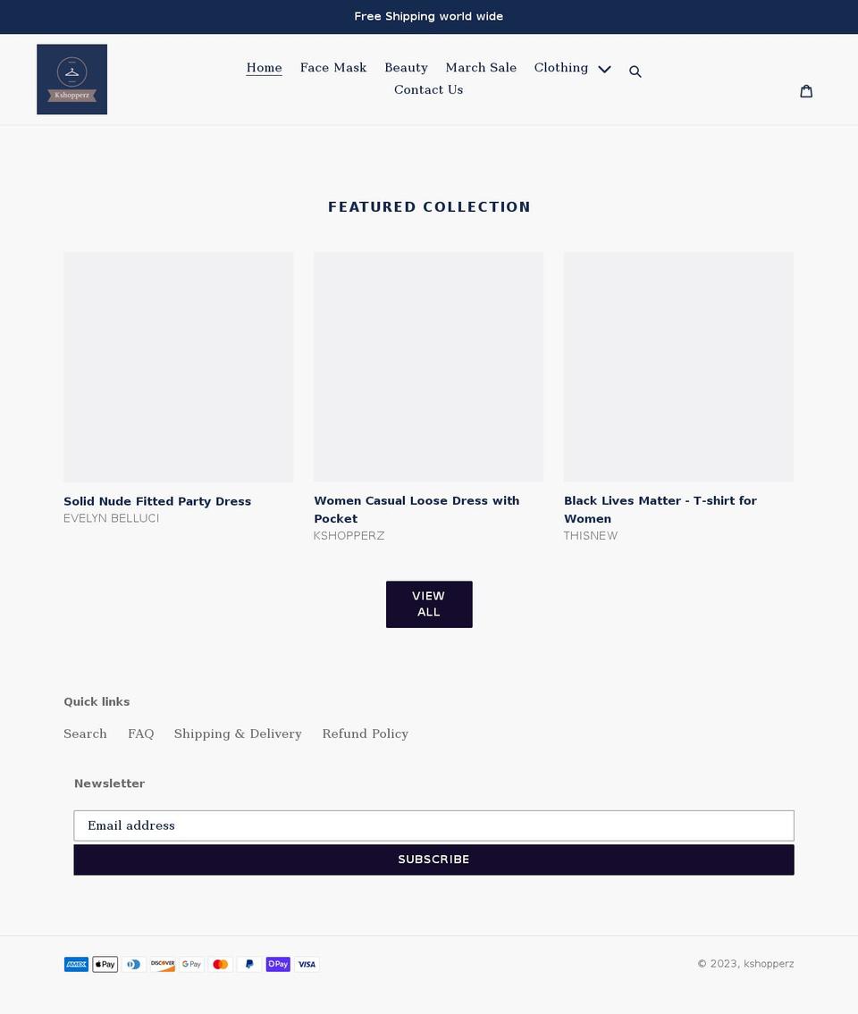 kshopperz.com shopify website screenshot