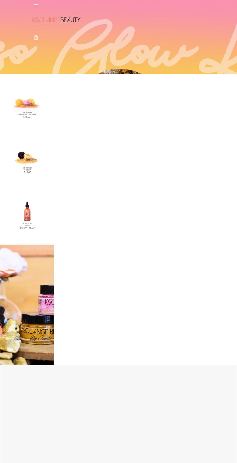 ksolangebeauty.com — Shopify storefront screenshot