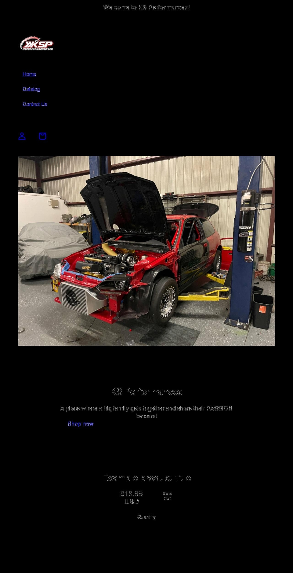 ksperformances.com shopify website screenshot