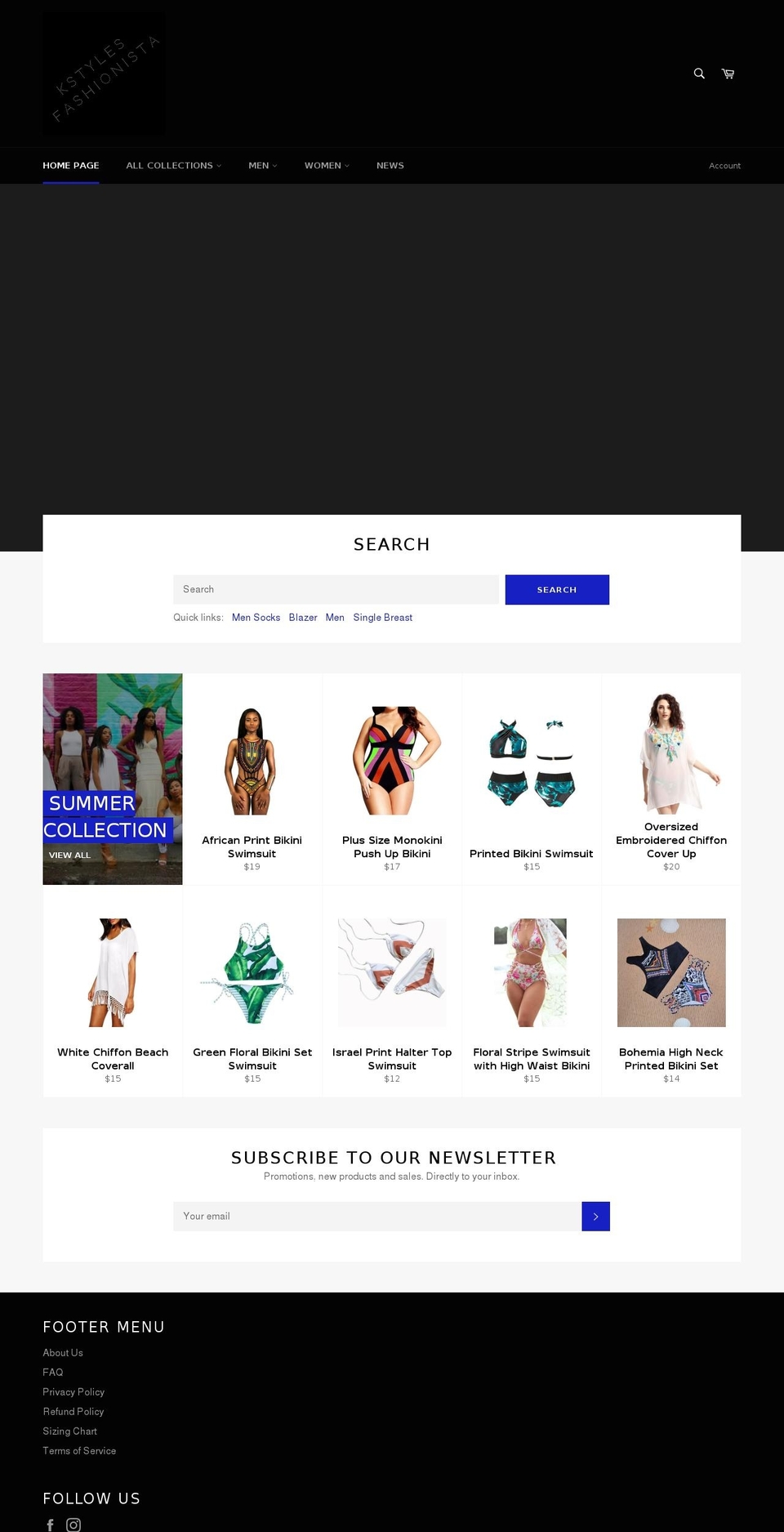 kstylesfashionista.com shopify website screenshot